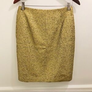 David Meister Gold Pencil Skirt